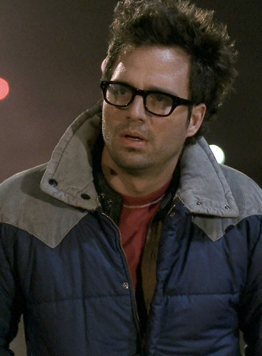 Harpoon Stan Inspired Blue Parachute Fabric Leather Jacket - Eternal Sunshine of the Spotless Mind Style