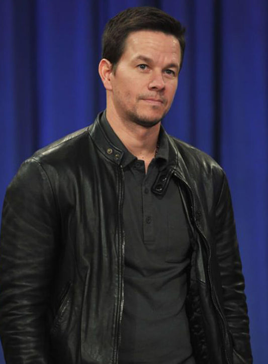 Harpoon Mark Wahlberg Inspired Black Real Leather Leather Jacket