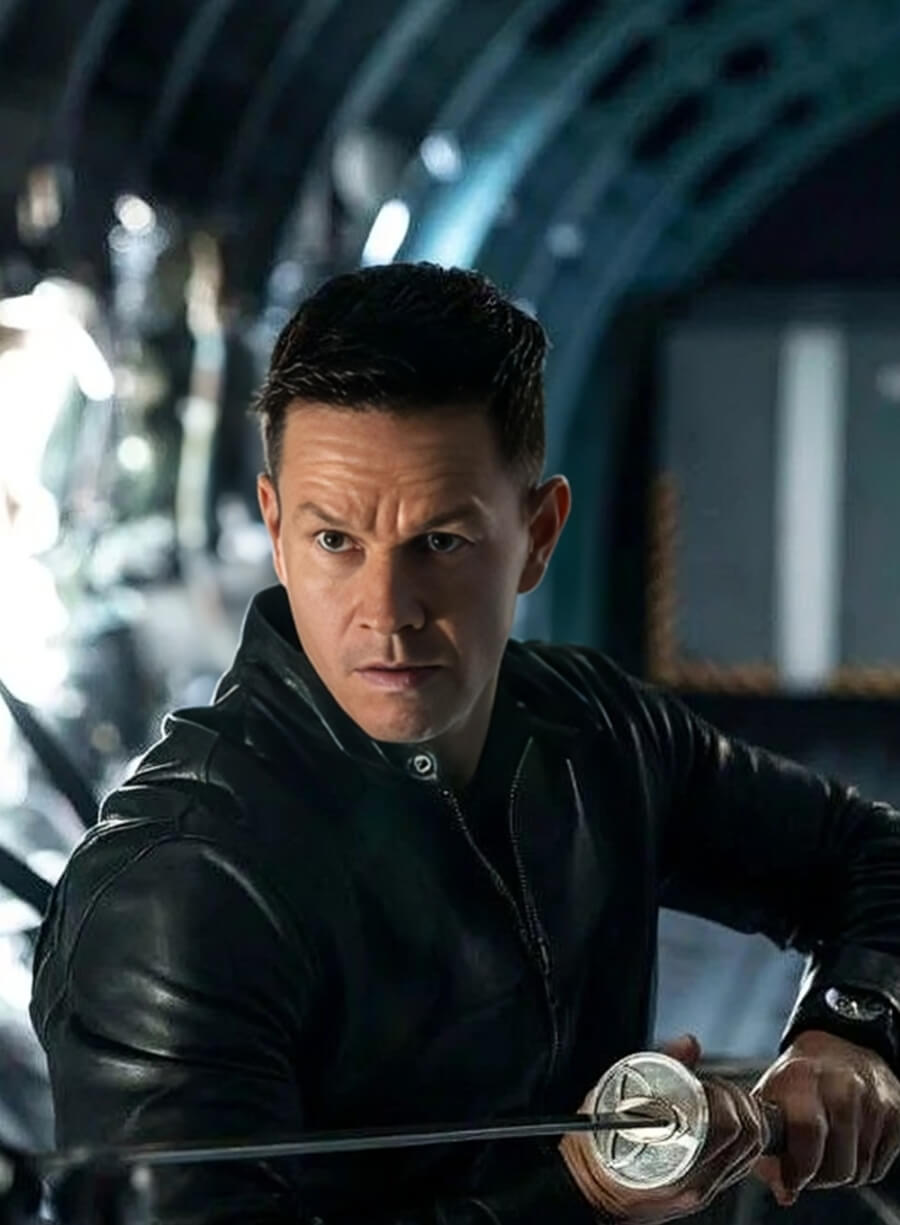 Harpoon Mark Wahlberg Inspired Black Real Leather Leather Jacket