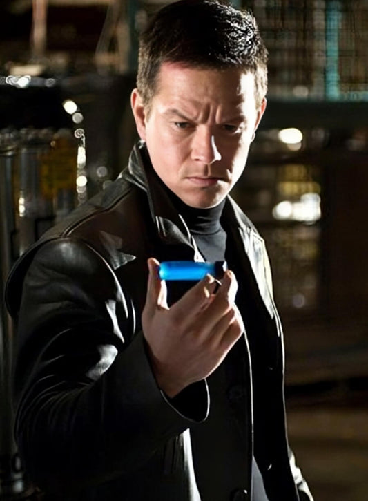 Harpoon Mark Wahlberg Inspired Black Real Leather Leather Jacket
