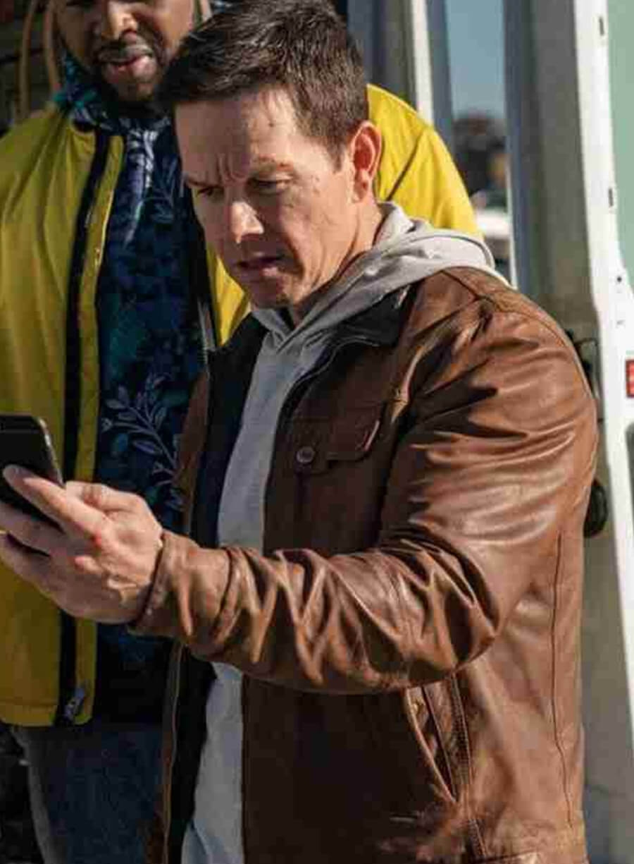 Harpoon Mark Wahlberg Inspired Brown Real Leather Leather Jacket - Spenser Confidential Movie Style