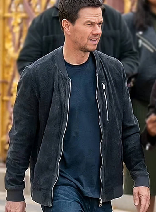 Harpoon Mark Wahlberg Inspired Blue Suede Leather Leather Jacket - The Union Movie Style
