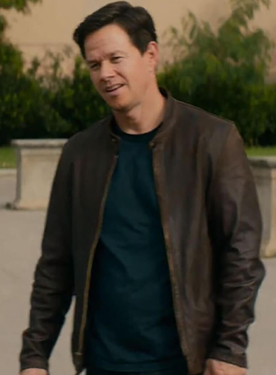 Harpoon Mark Wahlberg Inspired Brown Real Leather Leather Jacket - Uncharted Movie Style