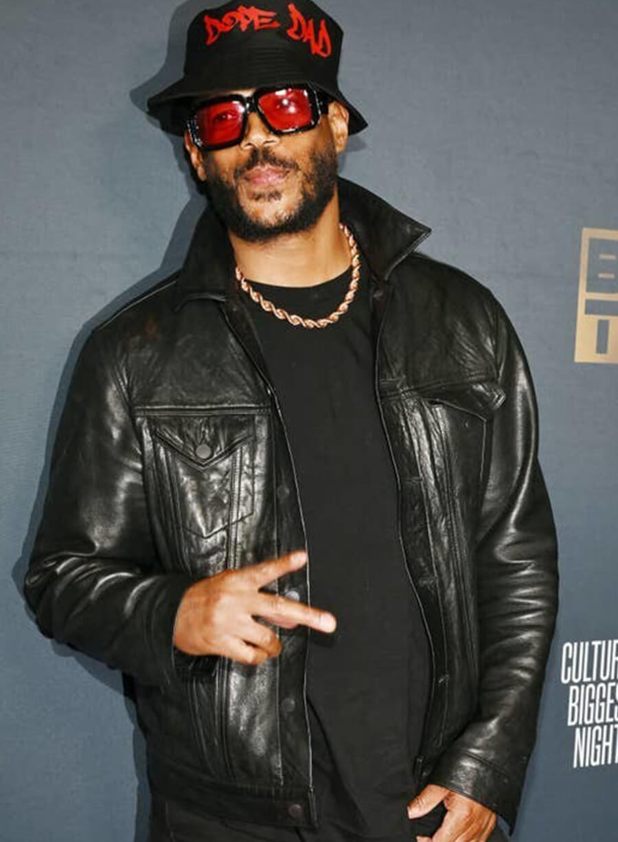 Harpoon Marlon Wayans Inspired Black Leather Jacket - Bet Awards Style