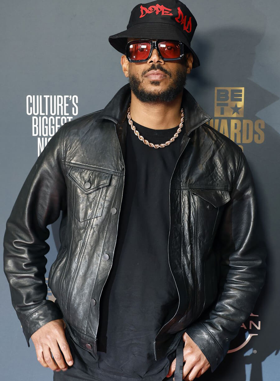 Harpoon Marlon Wayans Inspired Black Leather Jacket - Bet Awards Style