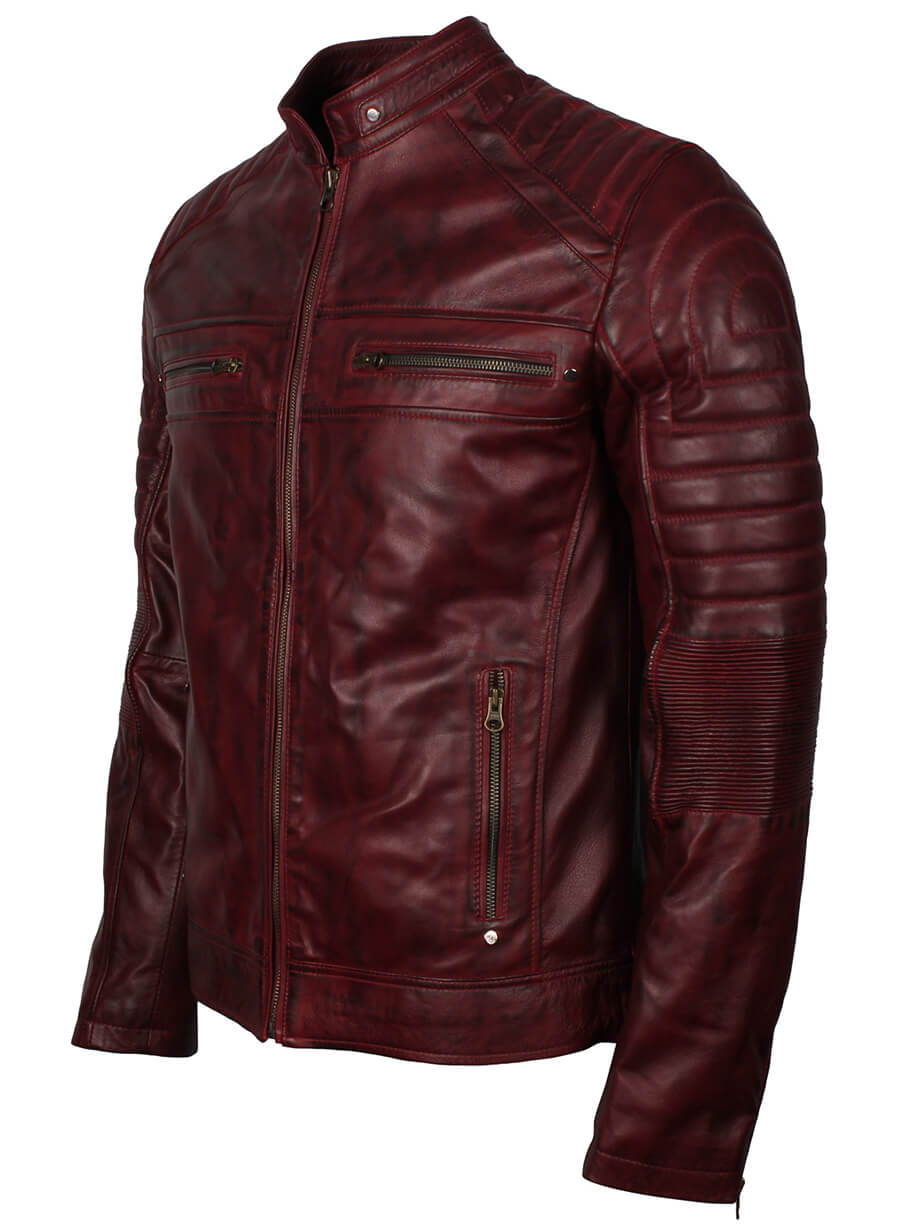 Harpoon Maroon Men's Inspired Maroon Cafe Racer Jacket