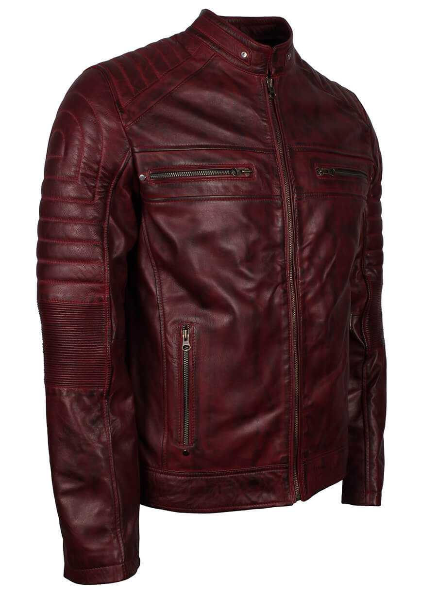 Harpoon Maroon Men's Inspired Maroon Cafe Racer Jacket