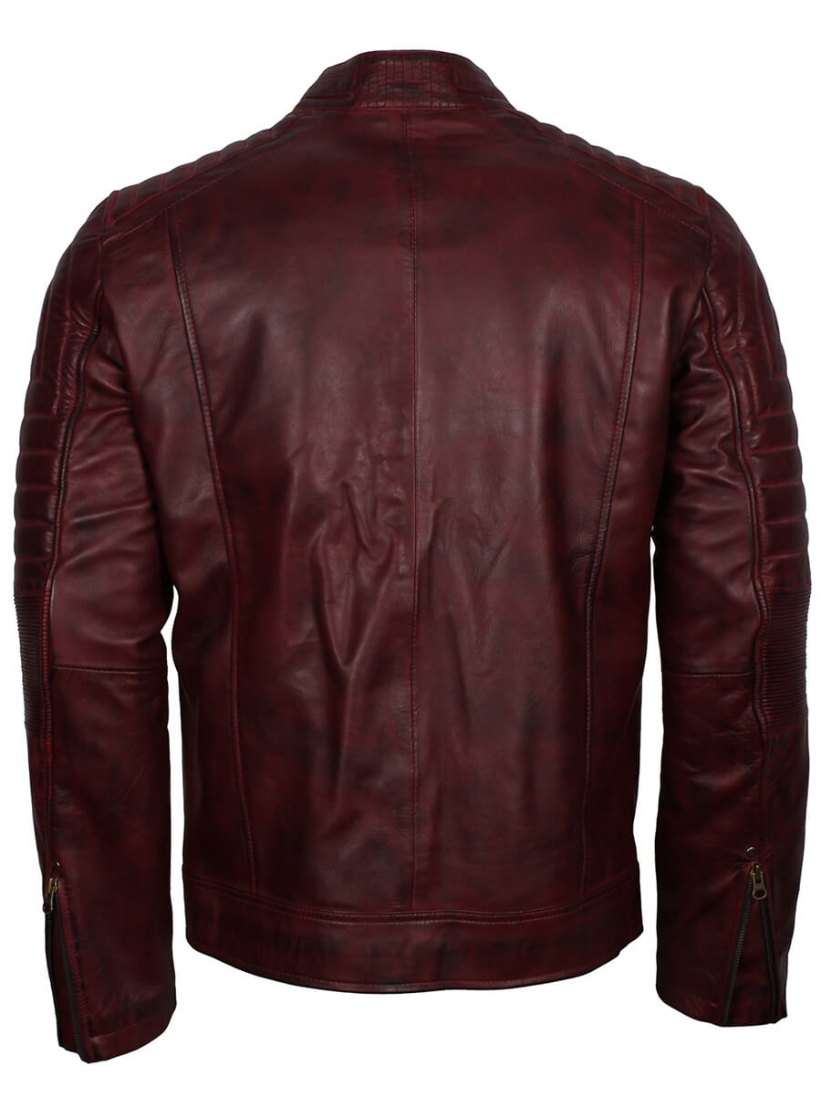 Harpoon Maroon Men's Inspired Maroon Cafe Racer Jacket