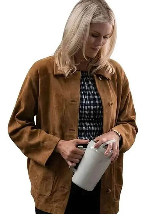 Harpoon Dolly Weaver Inspired Brown Leather Jacket - Marshals 2026 Style