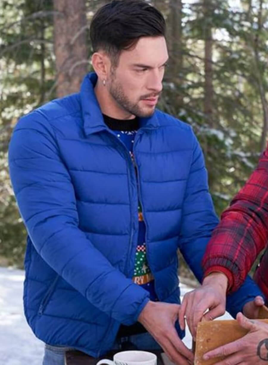 Harpoon Martin Angel Inspired Blue Leather Jacket - 12 Dates of Christmas Style