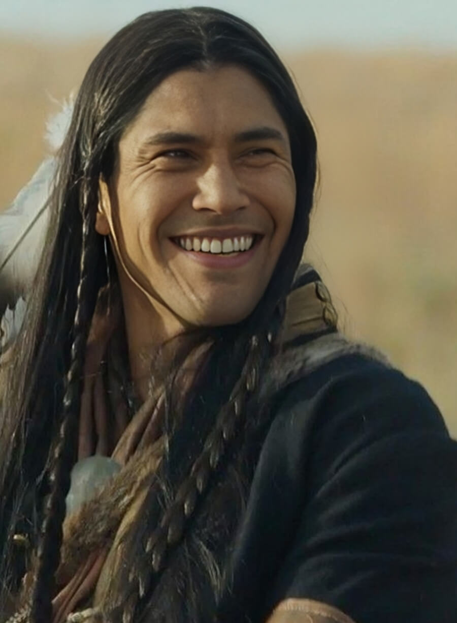 Harpoon Martin Sensmeier Inspired Black Wool Fabric Coat - 1883 Tv Series Style
