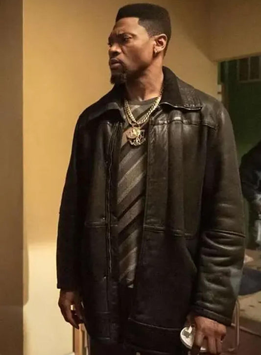 Harpoon Marvin Inspired Brown Leather Jacket - Power Book Iii Raising Kanan Style