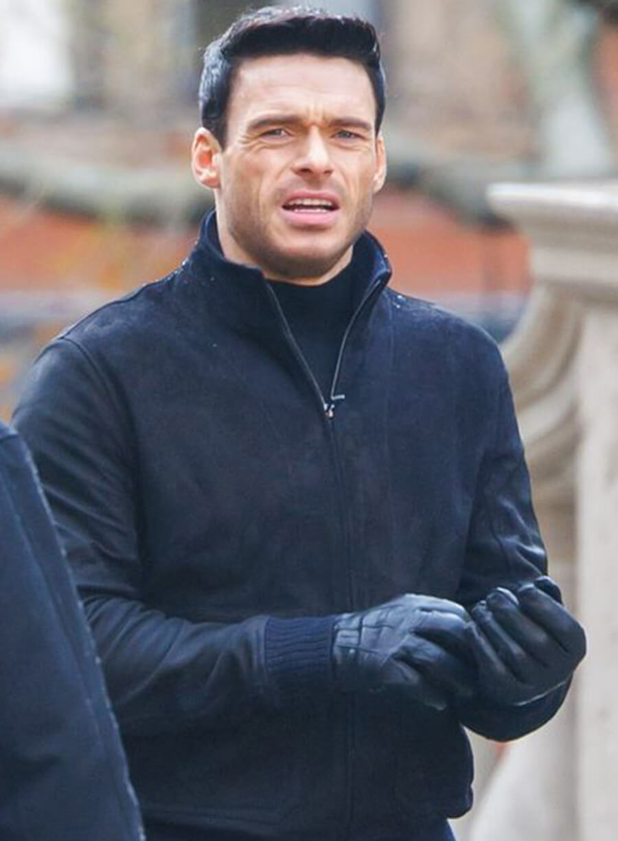 Harpoon Mason Kane Inspired Black Wool & Leather Sleeves Bomber Jacket - Citadel 2023 Style