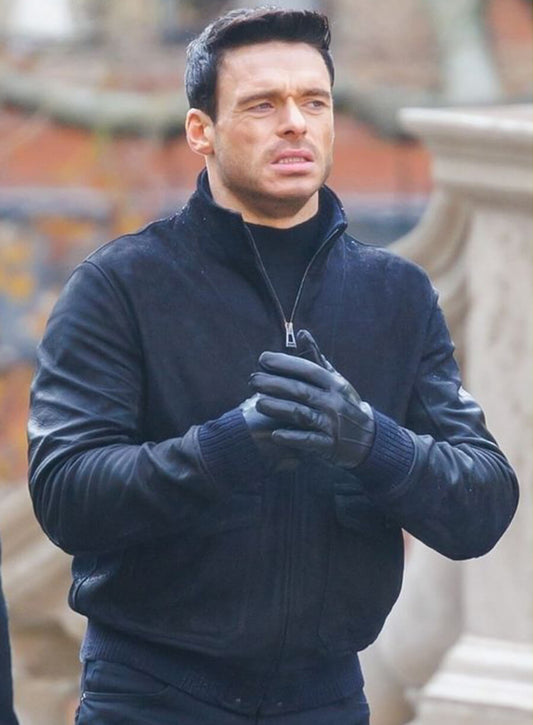 Harpoon Mason Kane Inspired Black Wool & Leather Sleeves Bomber Jacket - Citadel 2023 Style