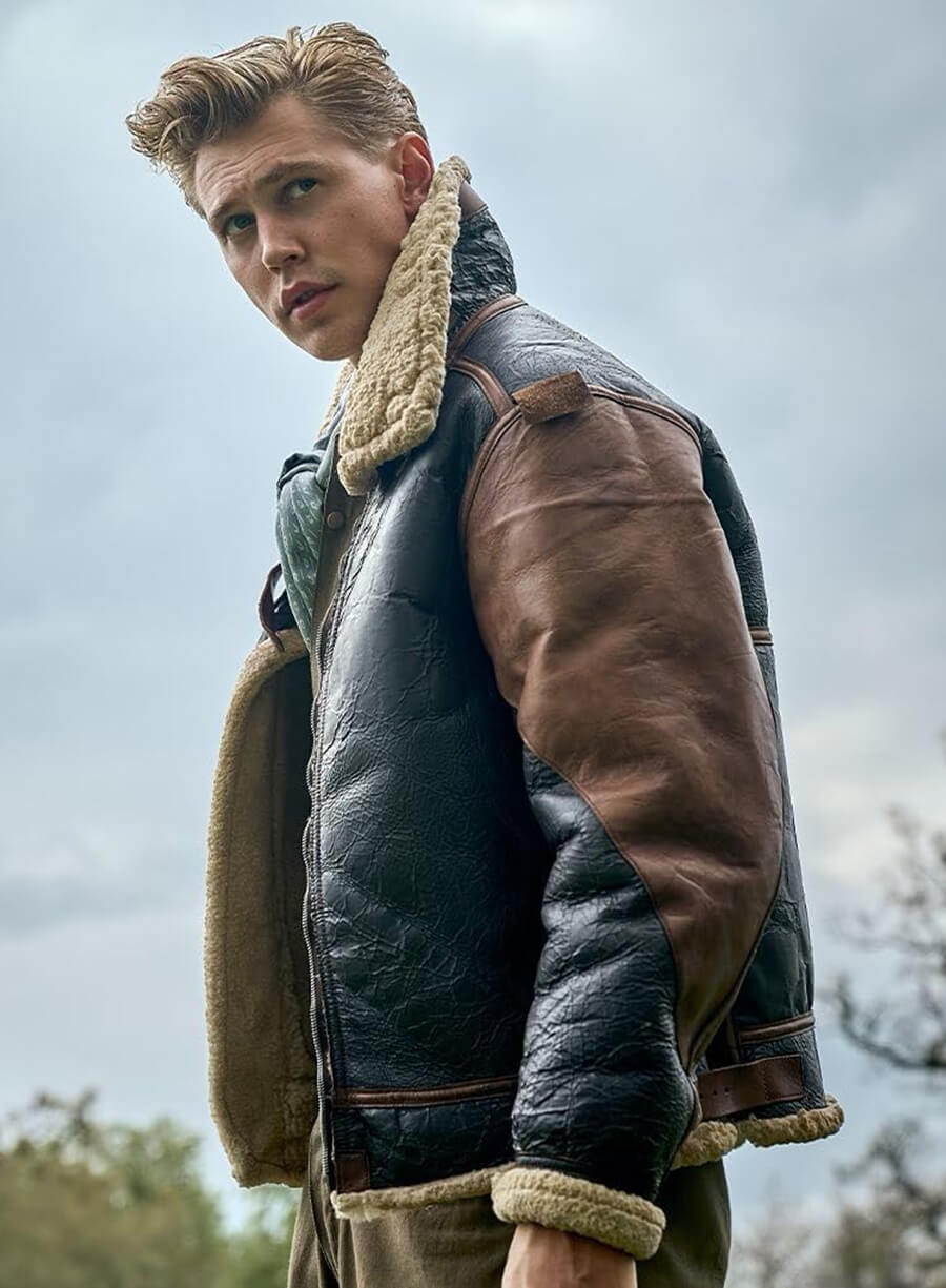 Harpoon Major Gale Cleven Inspired Black & Brown Leather Jacket - Masters Of The Air Style