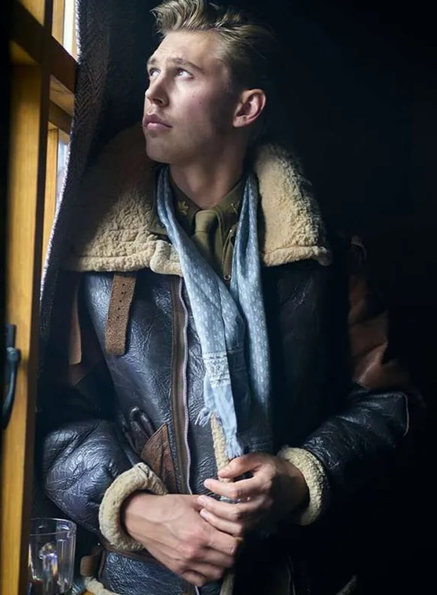 Harpoon Major Gale Cleven Inspired Black & Brown Leather Jacket - Masters Of The Air Style