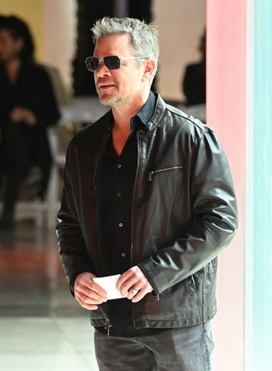 Harpoon Matt Damon Inspired Black Leather Jacket