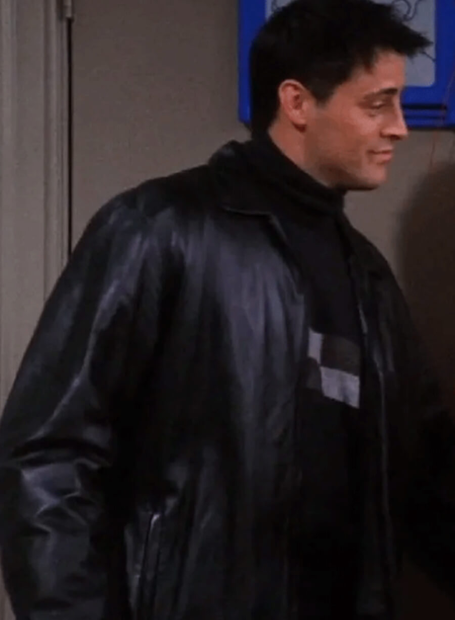 Harpoon Joey Tribbiani Inspired Black Leather Jacket - Friends Style