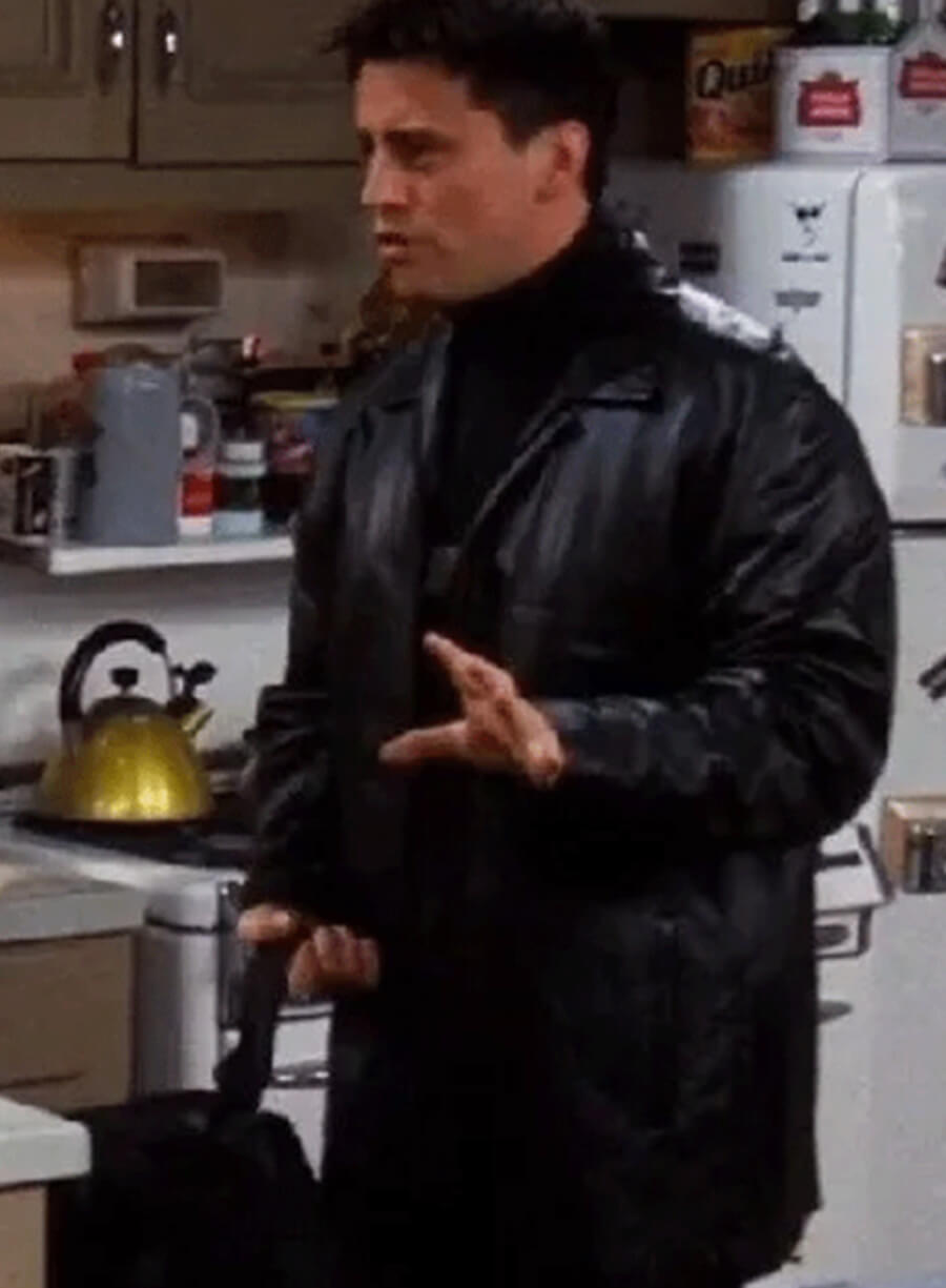 Harpoon Joey Tribbiani Inspired Black Leather Jacket - Friends Style