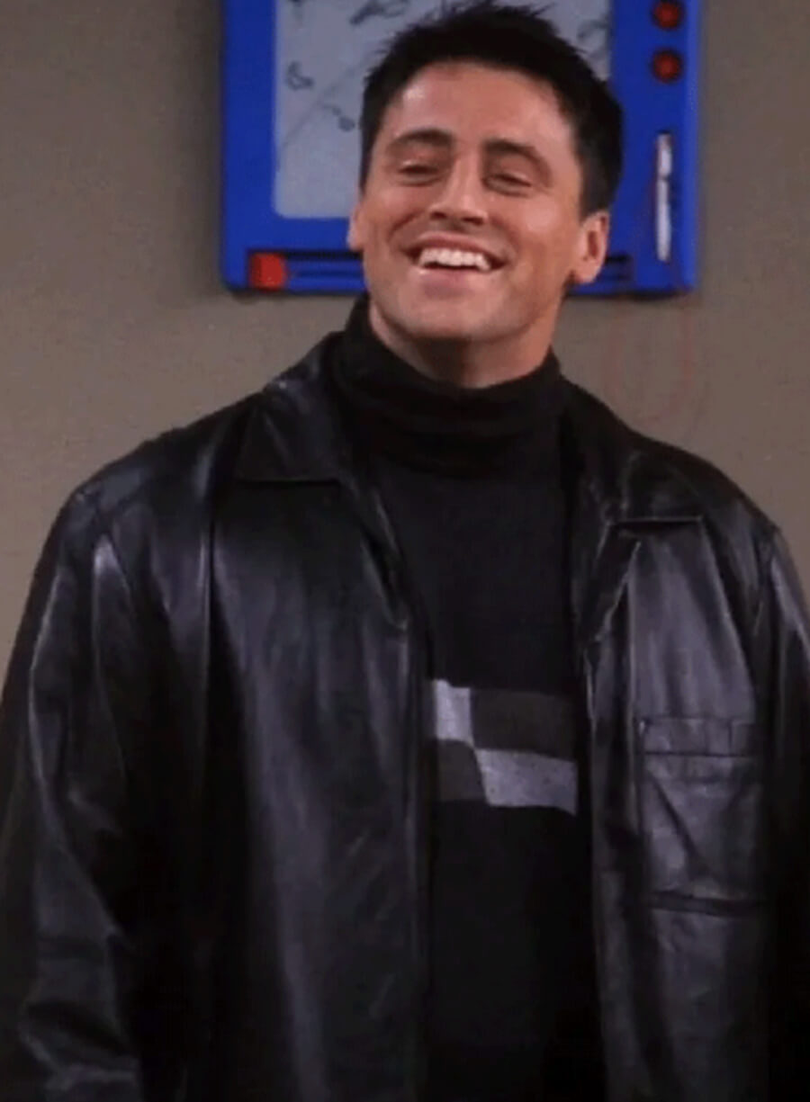Harpoon Joey Tribbiani Inspired Black Leather Jacket - Friends Style
