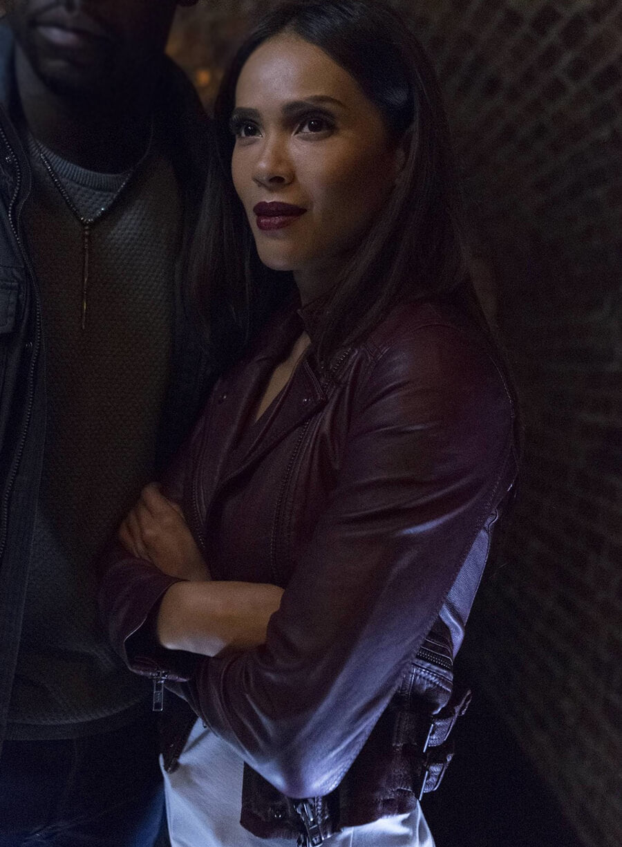 Harpoon Mazikeen Inspired Maroon Biker Jacket - Lucifer S02 Style