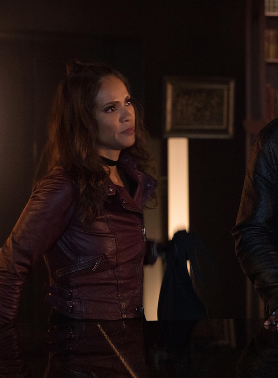 Harpoon Mazikeen Inspired Maroon Biker Jacket - Lucifer S02 Style