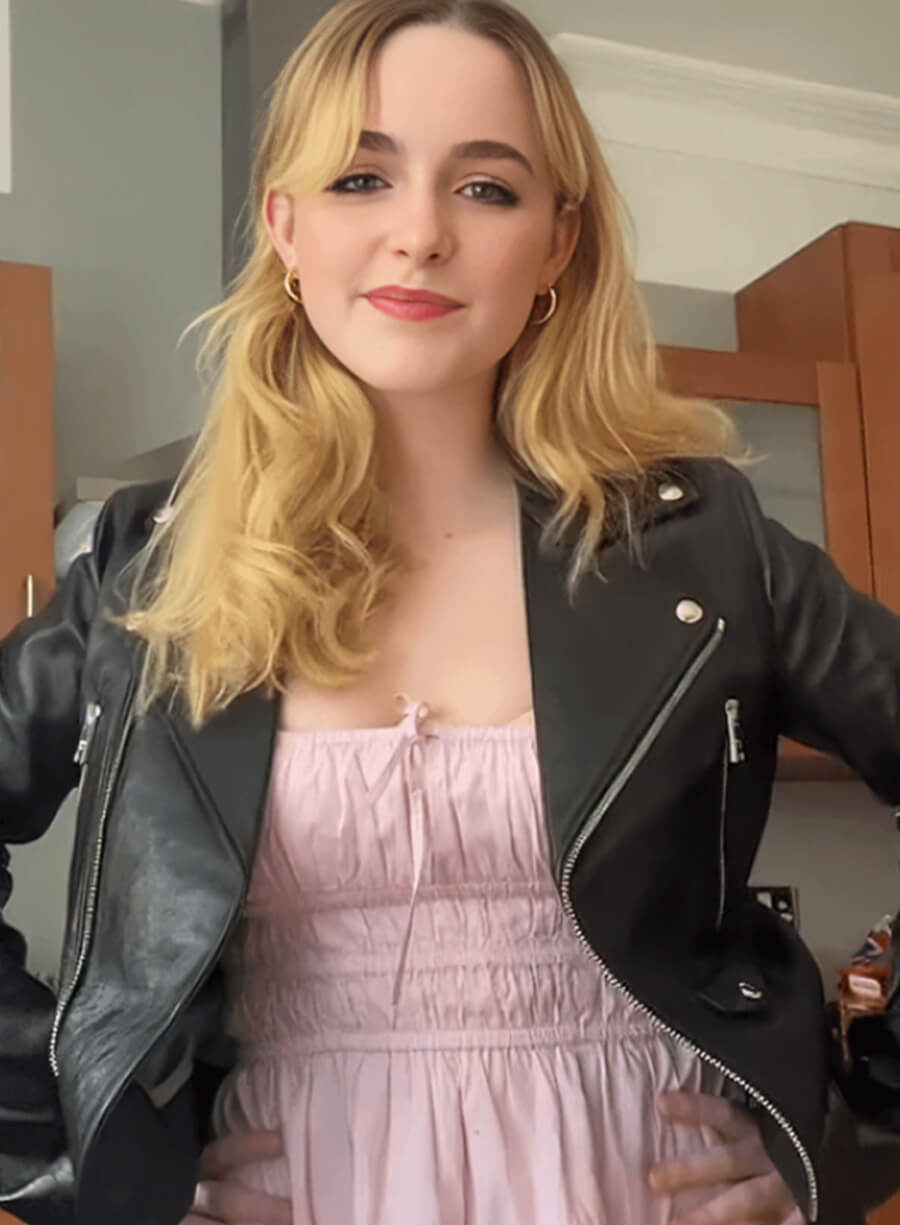 Harpoon Mckenna Grace Real Inspired Black Real Leather Leather Jacket