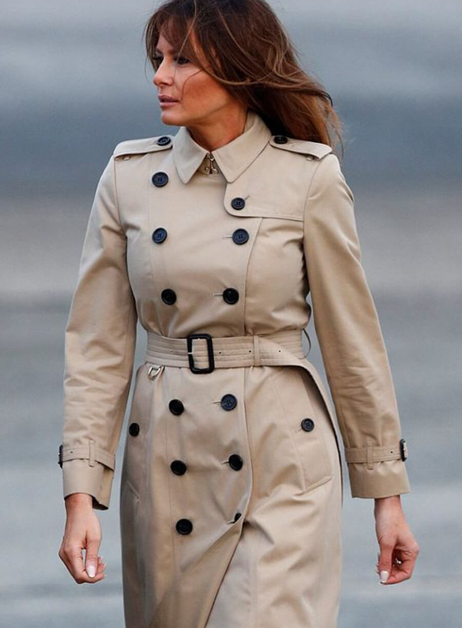 Harpoon Melania Trump Beige Trench Inspired Beige Coat