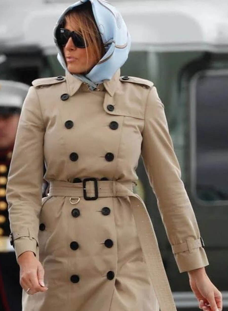 Harpoon Melania Trump Beige Trench Inspired Beige Coat
