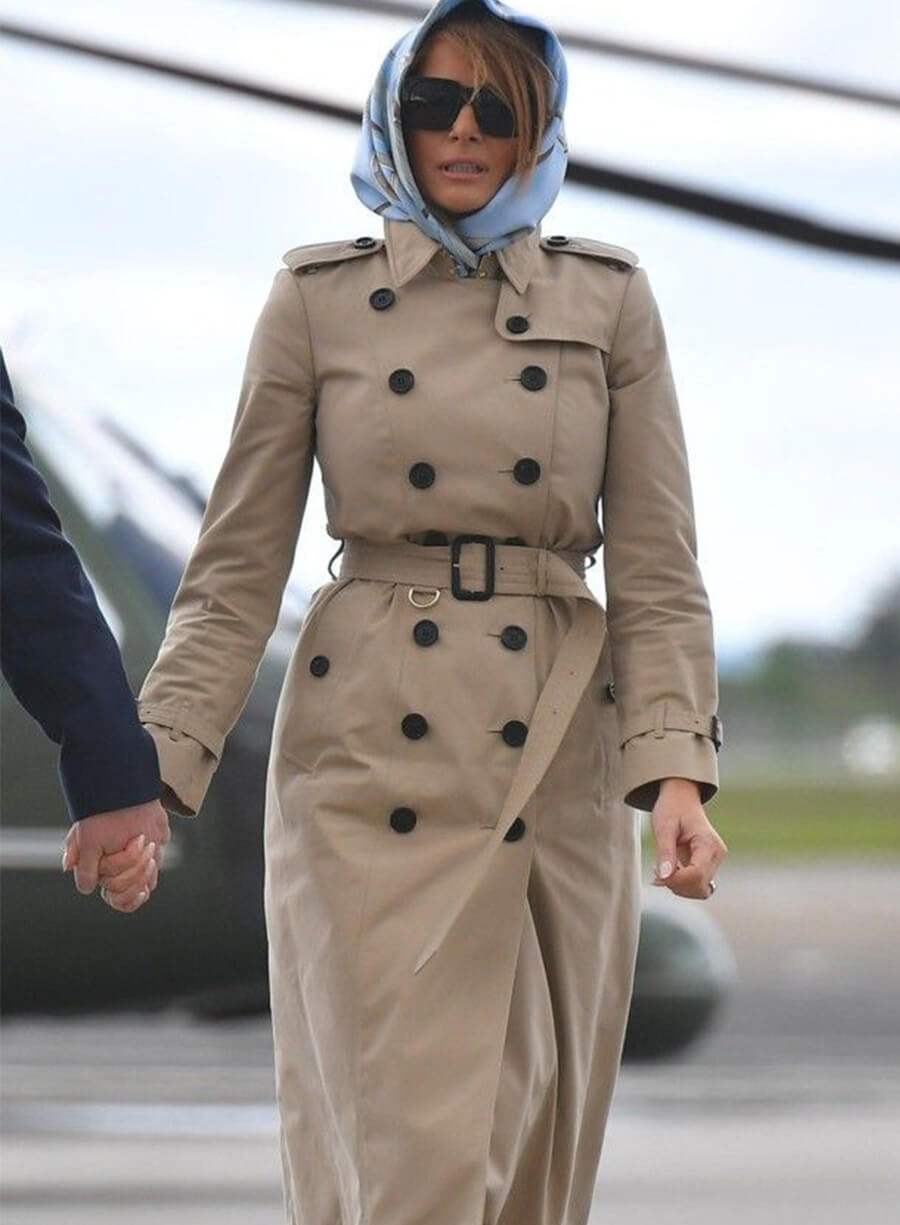 Harpoon Melania Trump Beige Trench Inspired Beige Coat