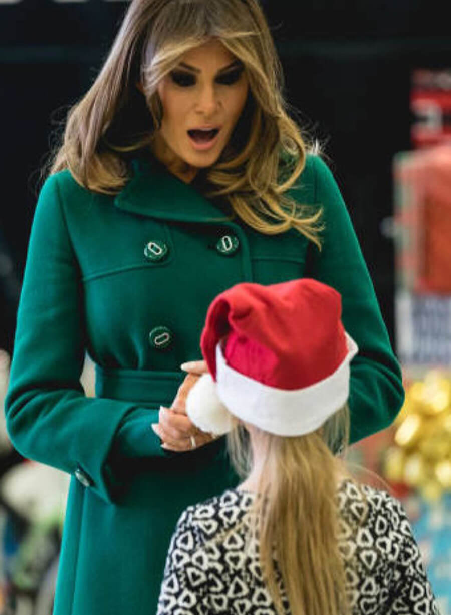 Harpoon Melania Trump Peacoat Inspired Green Coat