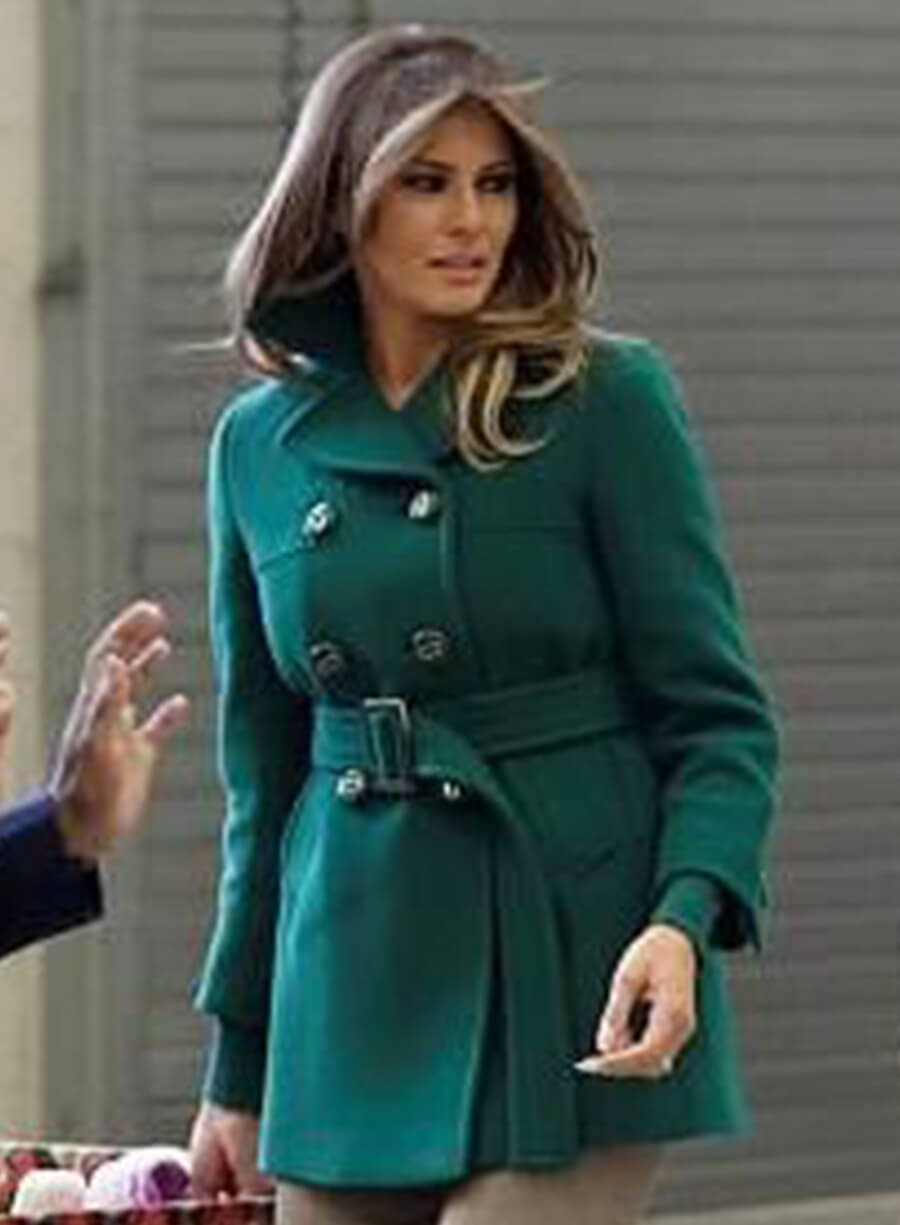 Harpoon Melania Trump Peacoat Inspired Green Coat