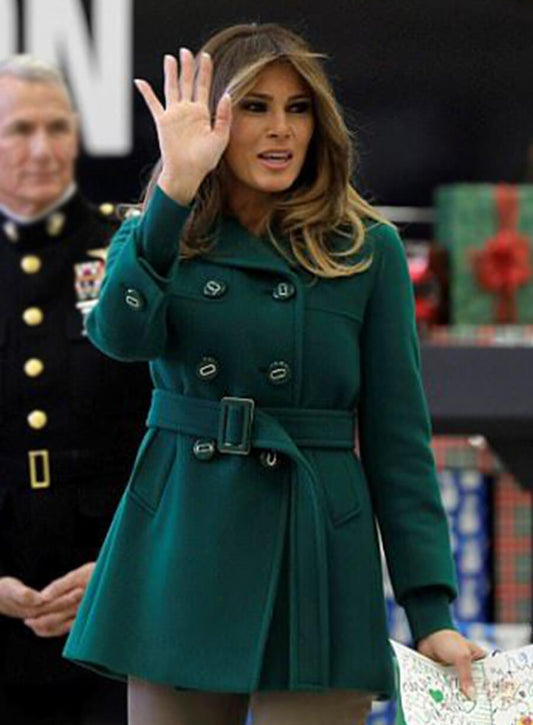 Harpoon Melania Trump Peacoat Inspired Green Coat