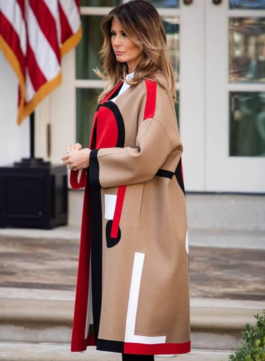 Harpoon Melania Trump Thanksgiving Ceremony Inspired Multicolor Coat