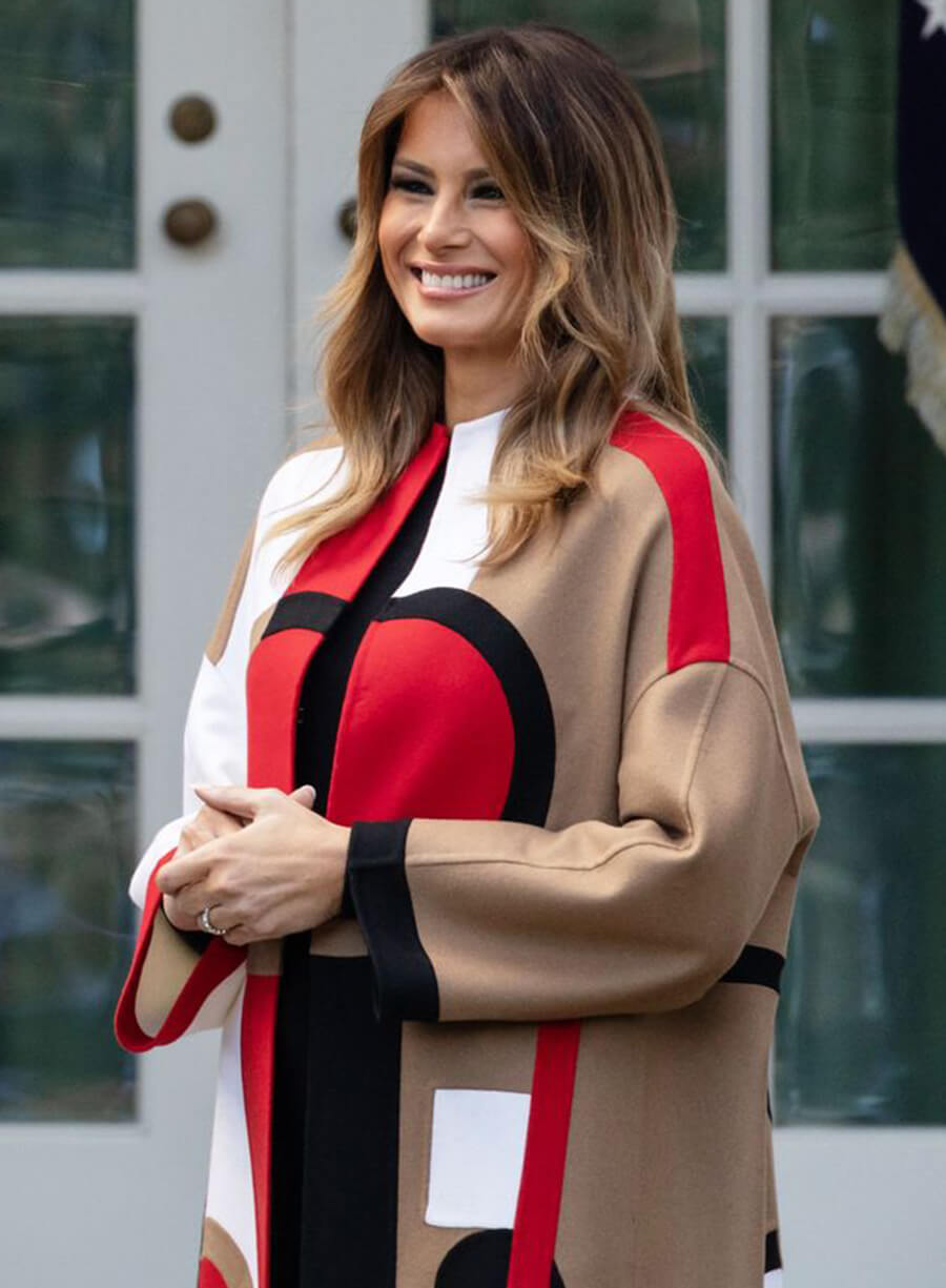 Harpoon Melania Trump Thanksgiving Ceremony Inspired Multicolor Coat