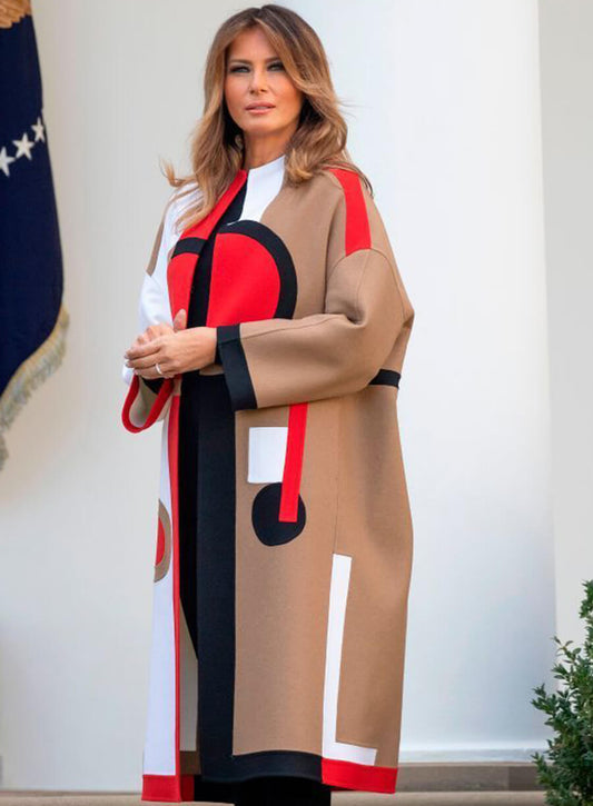 Harpoon Melania Trump Thanksgiving Ceremony Inspired Multicolor Coat