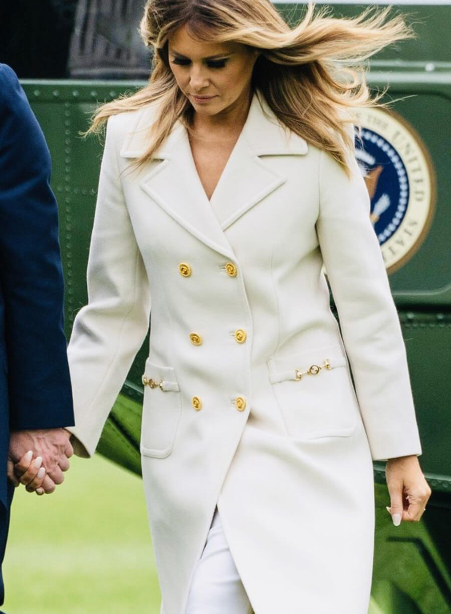 Harpoon Melania Trump Inspired White Coat