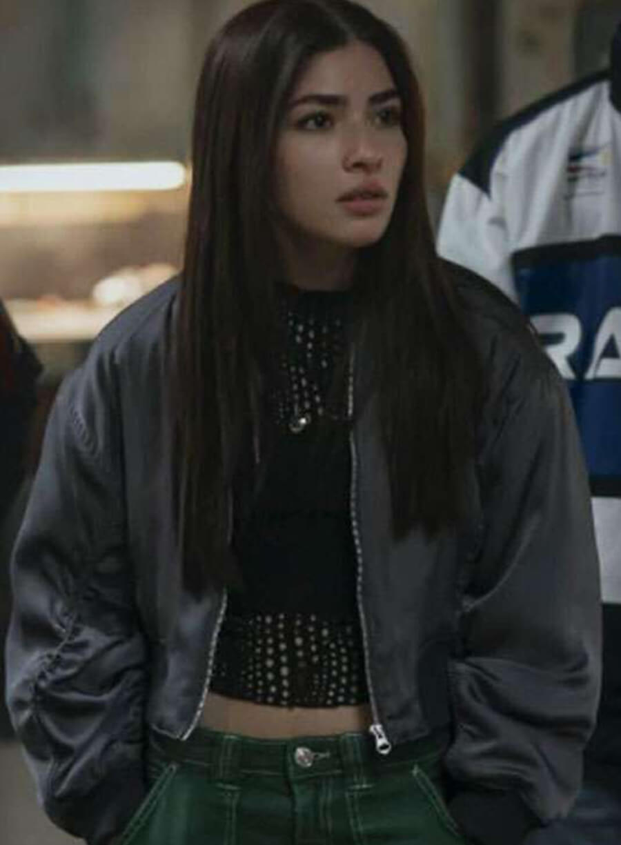 Harpoon Caitlyn Torres Inspired Grey Biker Jacket - Motorheads 2025 Style