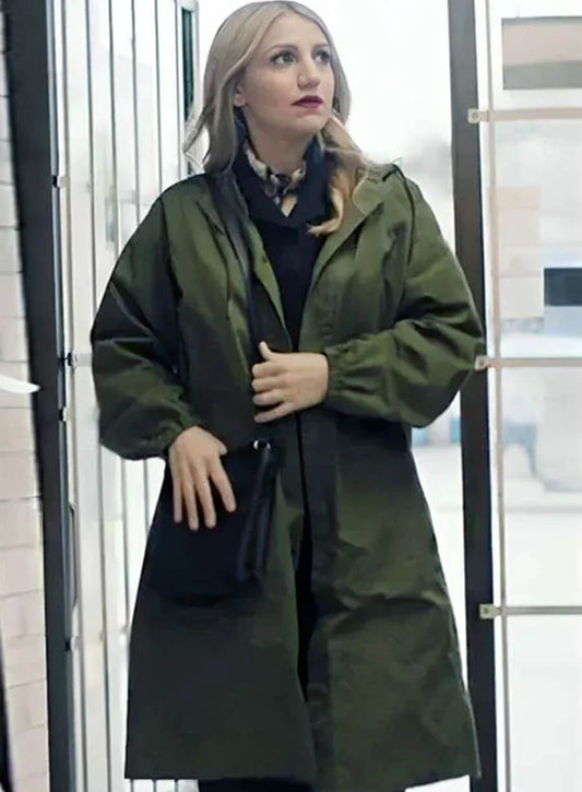 Harpoon Melissa Reed Inspired Green Coat - Happy Face 2025 Style