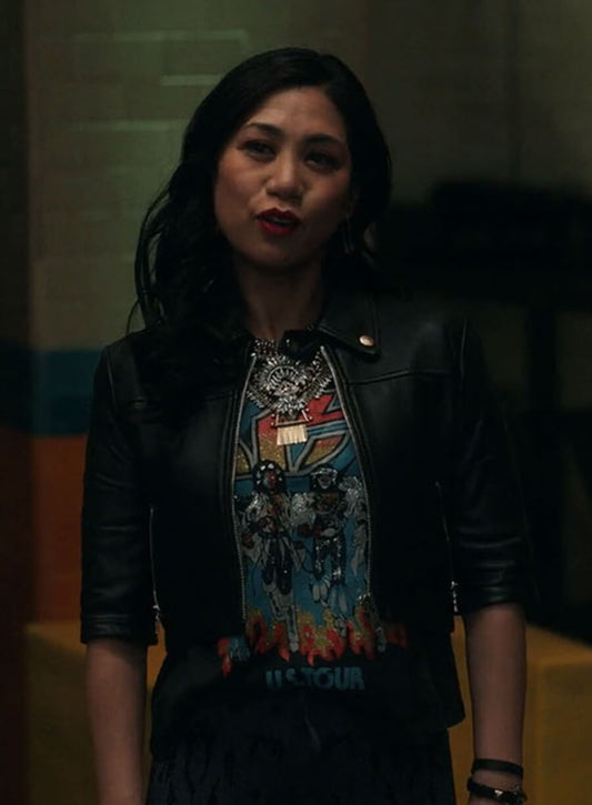 Harpoon Melody Mel Bayani Inspired Black Leather Jacket - The Equalizer Style