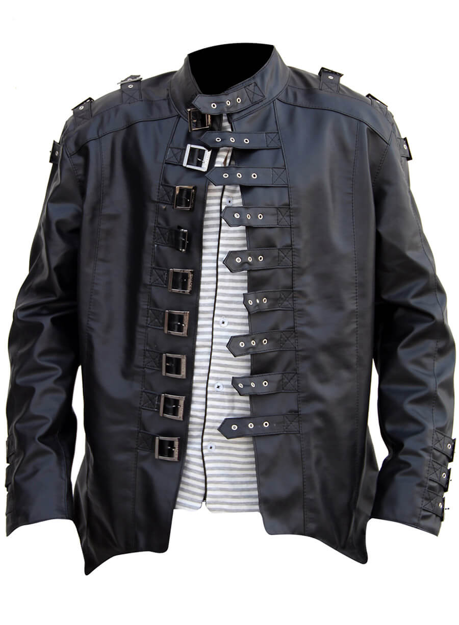 Harpoon Men Gothic Cosplay Inspired Black Faux Leather/Real Leather Coat