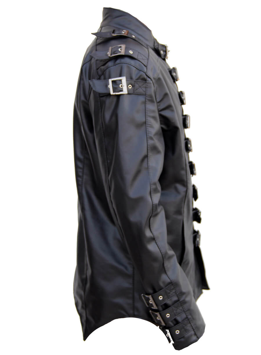 Harpoon Men Gothic Cosplay Inspired Black Faux Leather/Real Leather Coat