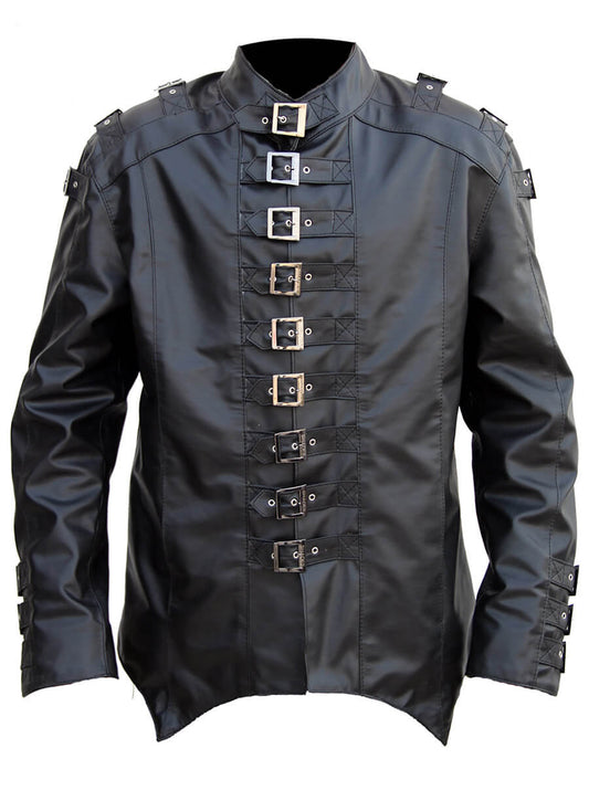 Harpoon Men Gothic Cosplay Inspired Black Faux Leather/Real Leather Coat
