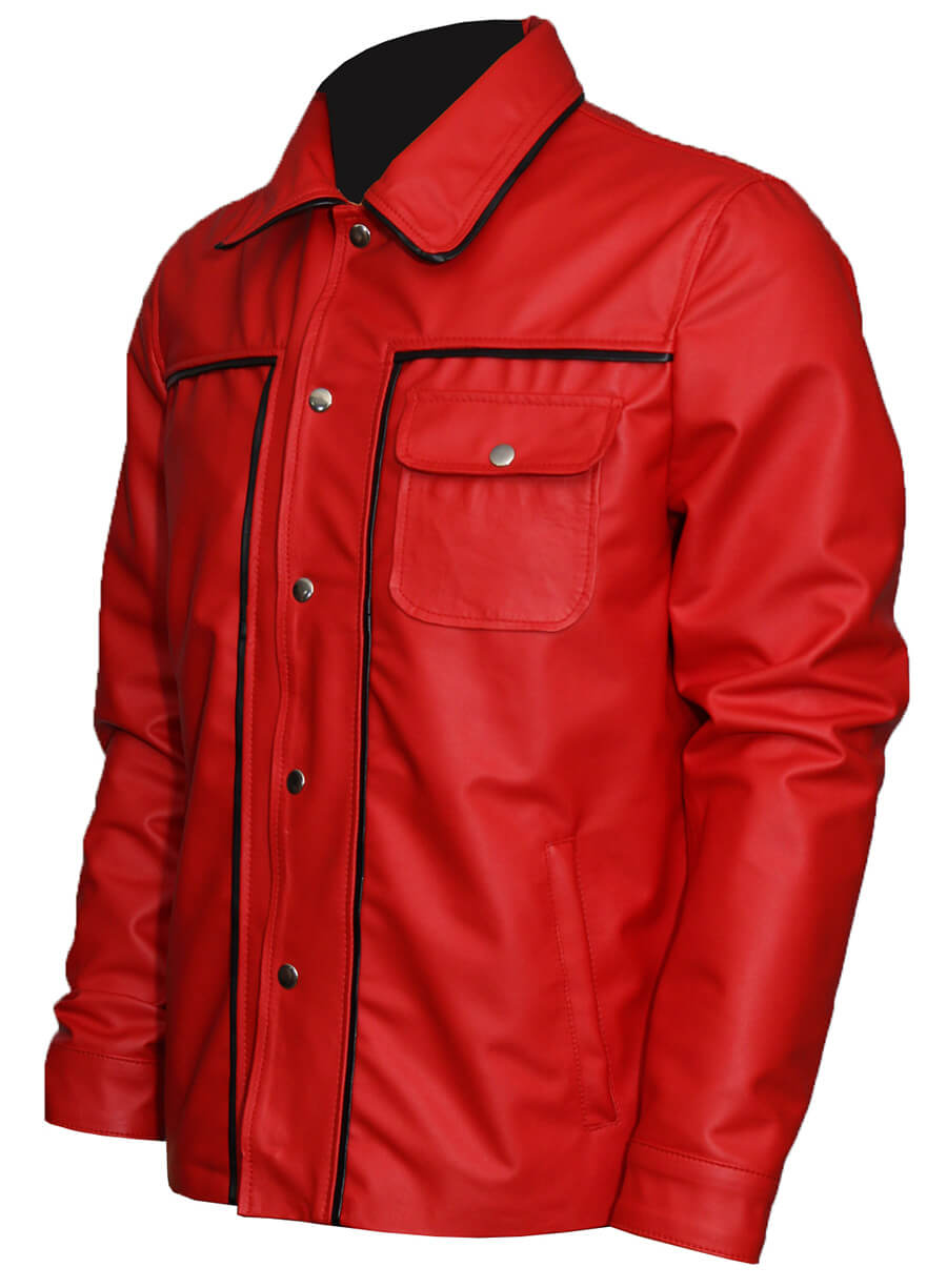 Harpoon Men Vintage Celebrity Inspired Red Leather Jacket