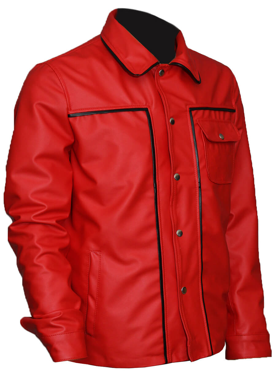 Harpoon Men Vintage Celebrity Inspired Red Leather Jacket