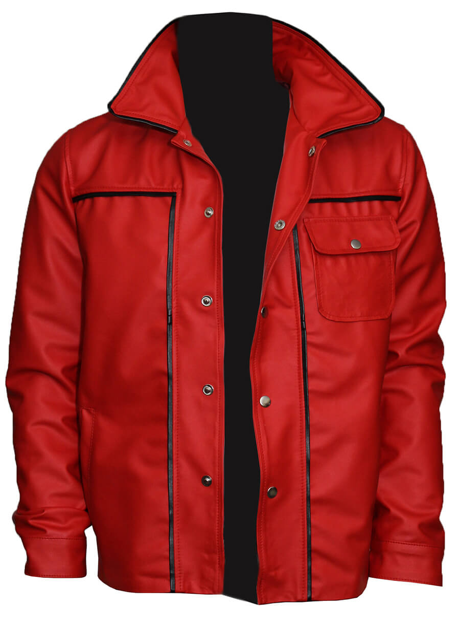 Harpoon Men Vintage Celebrity Inspired Red Leather Jacket