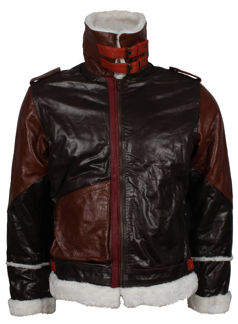 Harpoon Rocky Balboa played by Sylvester Stallone Inspired Brown and Black Real Leather Bomber Jacket - Movie Rocky Style