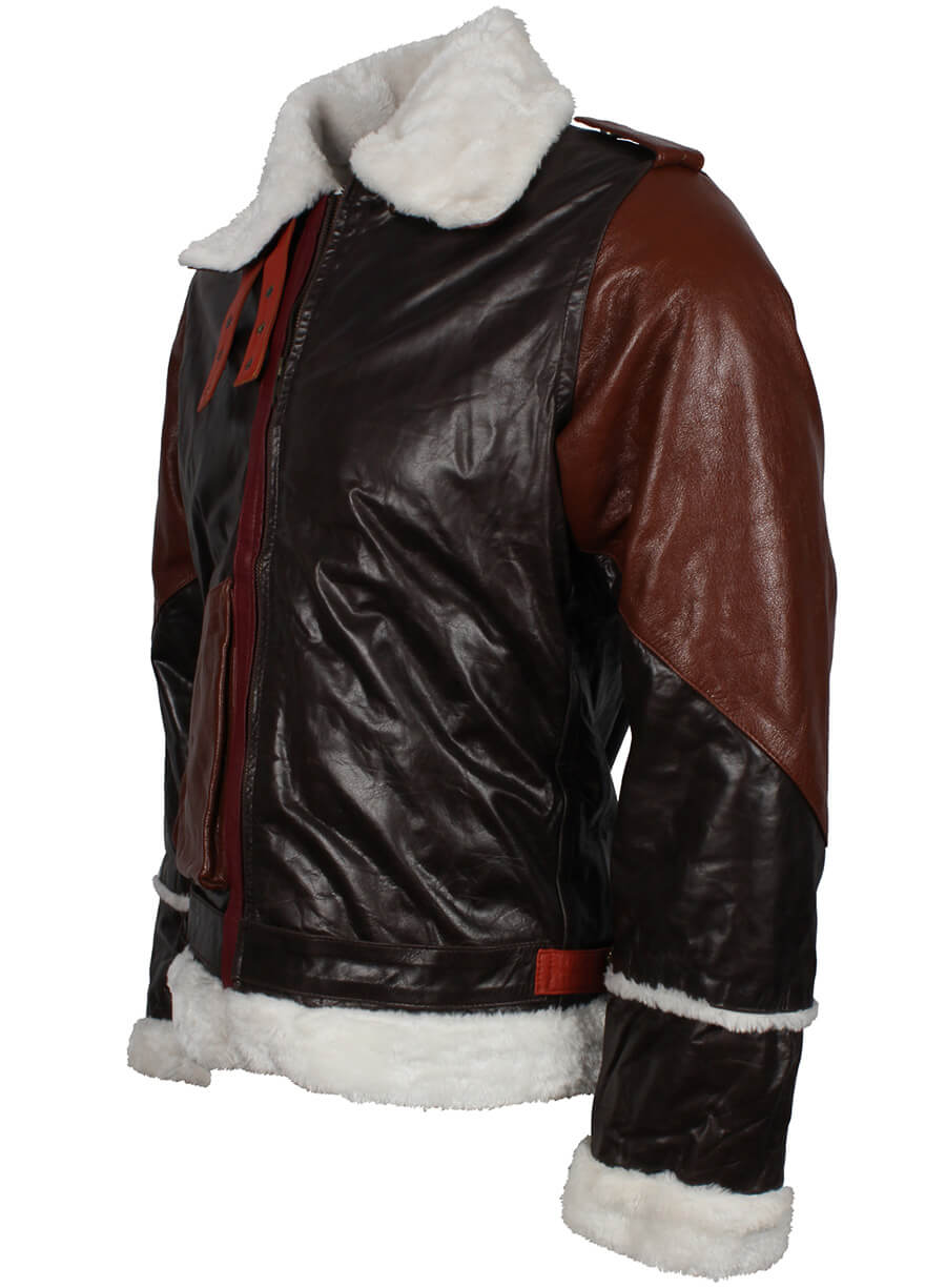 Harpoon Rocky Balboa played by Sylvester Stallone Inspired Brown and Black Real Leather Bomber Jacket - Movie Rocky Style