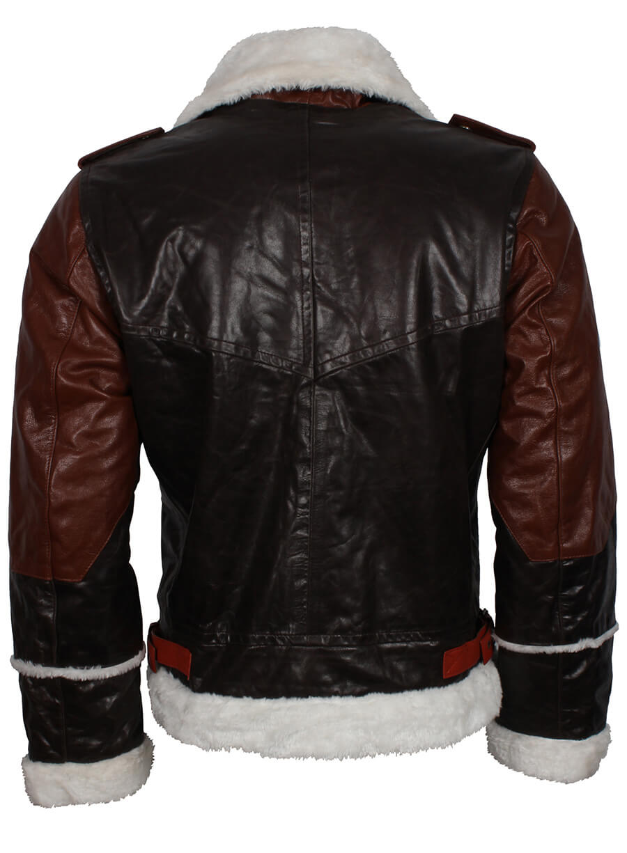 Harpoon Rocky Balboa played by Sylvester Stallone Inspired Brown and Black Real Leather Bomber Jacket - Movie Rocky Style