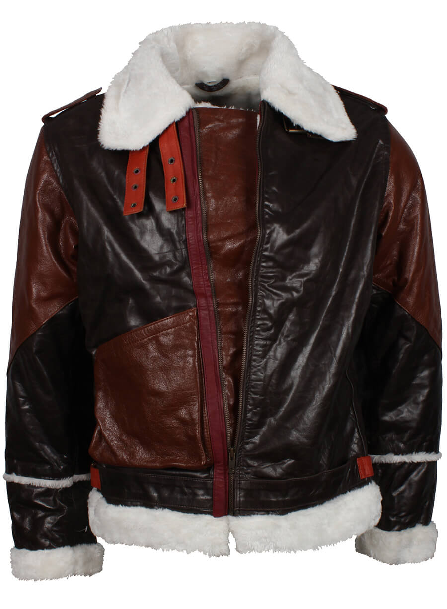 Harpoon Rocky Balboa played by Sylvester Stallone Inspired Brown and Black Real Leather Bomber Jacket - Movie Rocky Style